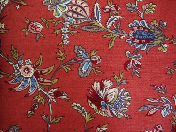 THE LETTERS ヨーロッパのリネン オランダ　Chintz fabric【Waterland】REDブライダル雑貨 活版雑貨 封蝋雑貨