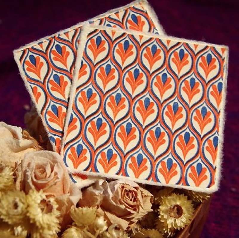 画像3: ★STEP1★手漉き和紙　耳付きコースター カラフル　5枚入り (3)