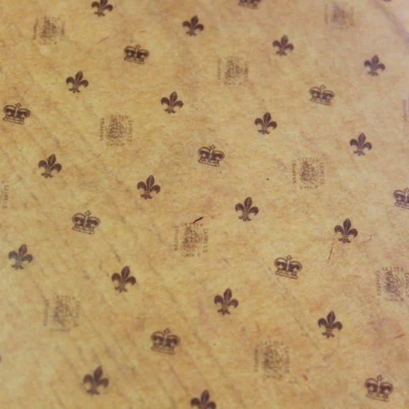 画像2: 30%OFF ロウ引き包装紙　百合の紋章柄　オイルペーパー (2)