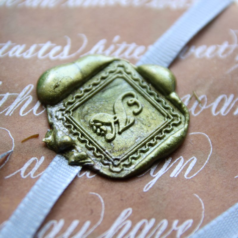 画像3: ★STEP3★カフェパピエ オリジナル 封蝋 20mm  木の葉アルファベット 切手枠 (3)