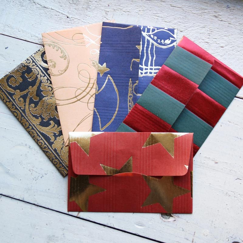 画像2: THE LETTERS ドイツの包装紙封筒セット メタリックC (2)