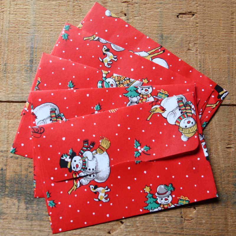 画像2: THE LETTERS ドイツの包装紙封筒 スノーマンA (2)