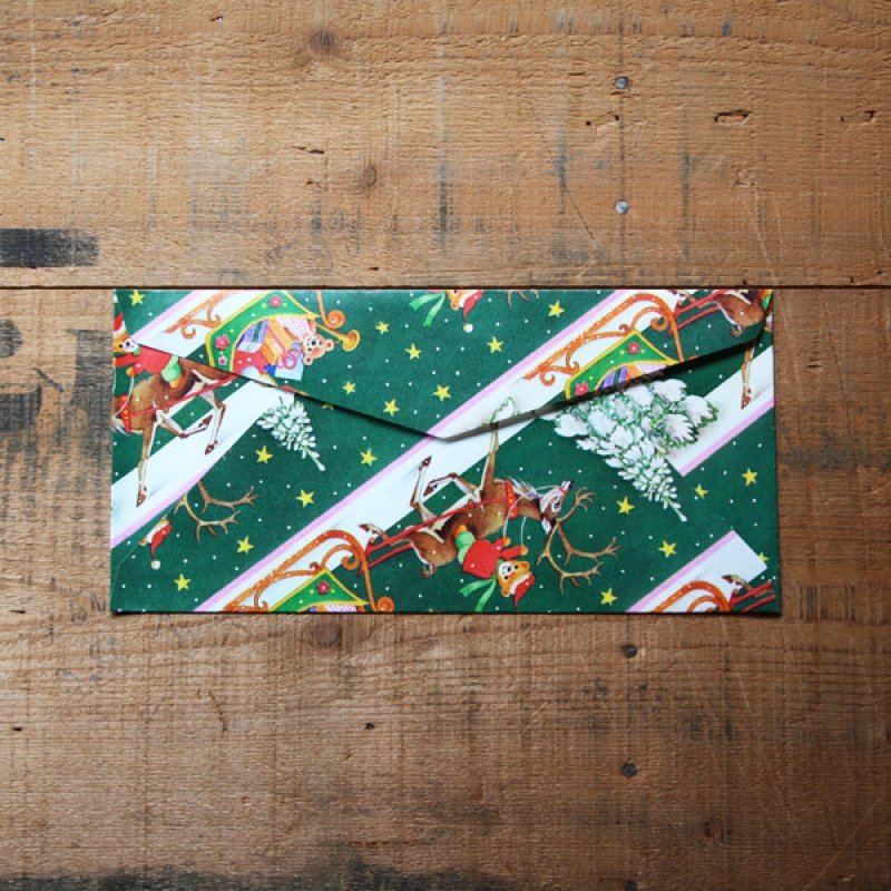 画像5: THE LETTERS ドイツの包装紙封筒 サンタとトナカイ (5)