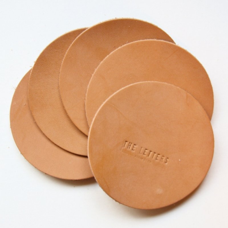 画像3: ★STEP3★ THE LETTERS 本革ハギレシリーズ コースター マル チャームにどうぞ (3)