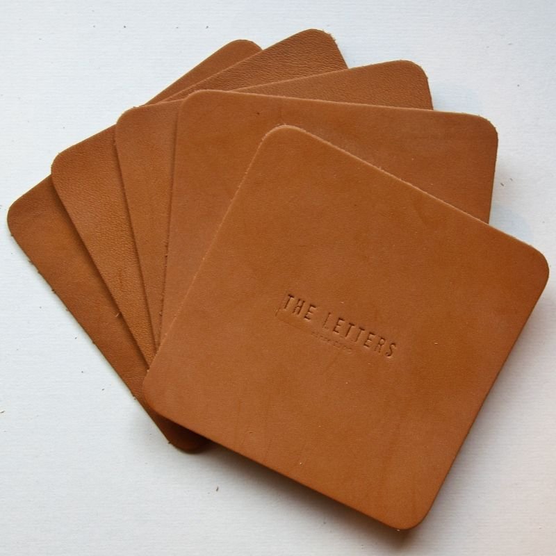 画像3: ★STEP3★ THE LETTERS 本革ハギレシリーズ コースター シカク チャームにどうぞ (3)