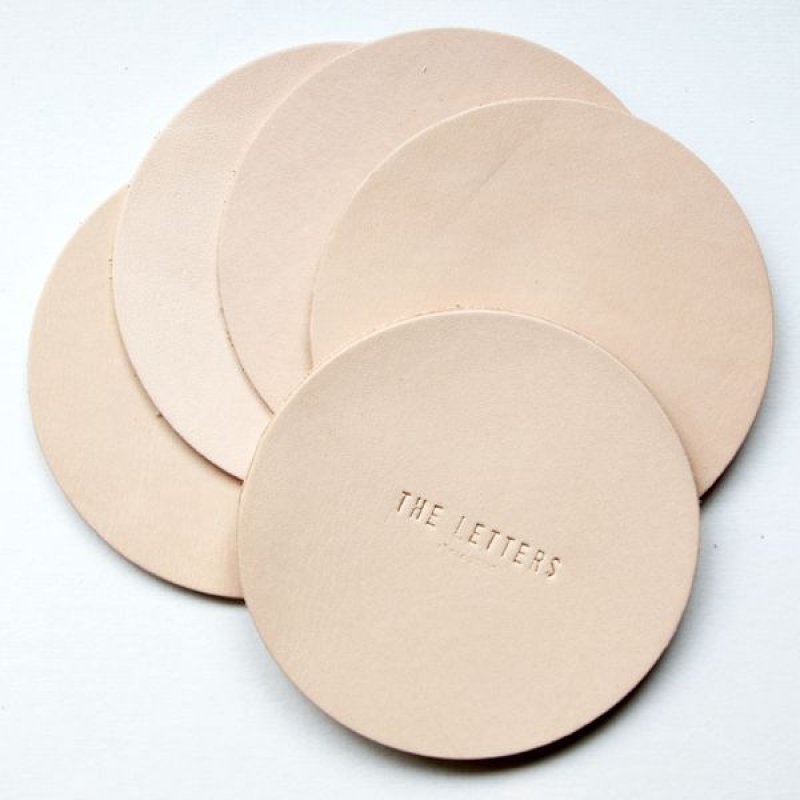 画像2: ★STEP3★ THE LETTERS 本革ハギレシリーズ コースター マル チャームにどうぞ (2)