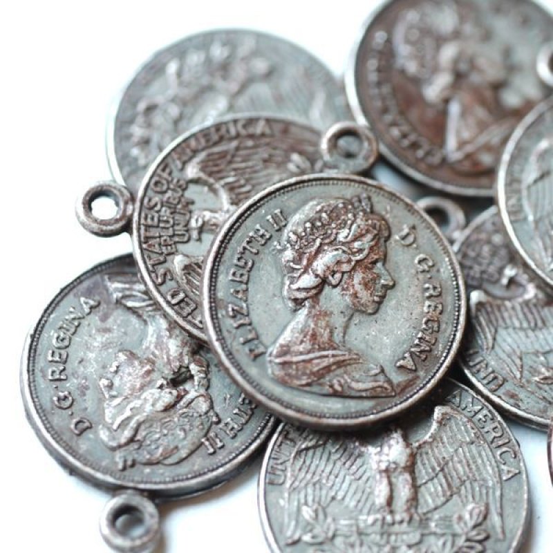 画像3: ★STEP3★ THE LETTERS オリジナル赤錆メッキ チャーム コイン (3)