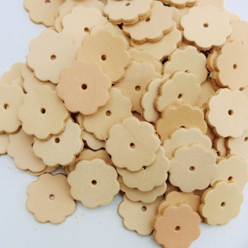 画像4: ★STEP3★ THE LETTERS 本革ハギレシリーズ　レザー封緘ボタンフラワー・革荷札　お徳用セット (4)