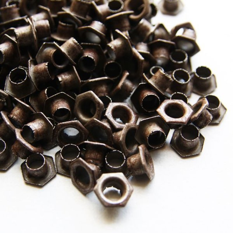 画像2: ★STEP3★ THE LETTERS オリジナル赤錆メッキ 六角ハトメ　10個入 (2)