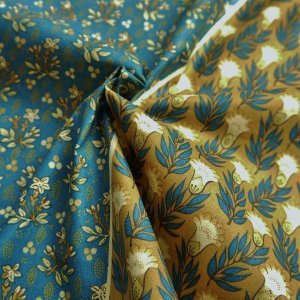 画像1: THE LETTERS ヨーロッパのリネン オランダ　Chintz fabric【Ducth Garden 】BLUE　140×50cm