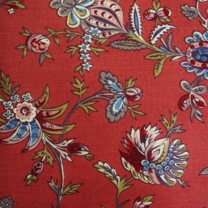 画像1: THE LETTERS ヨーロッパのリネン オランダ　Chintz fabric【Waterland】RED　140×50cm