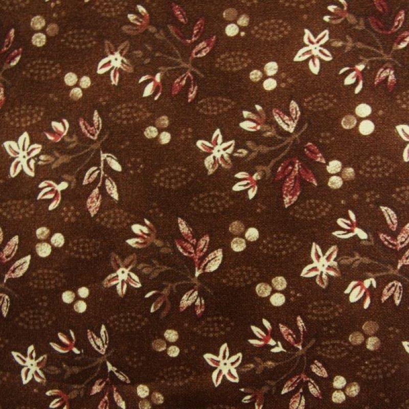 画像2: THE LETTERS ヨーロッパのリネン オランダ　Chintz fabric【Ducth Garden 】BROWN　140×50cm (2)