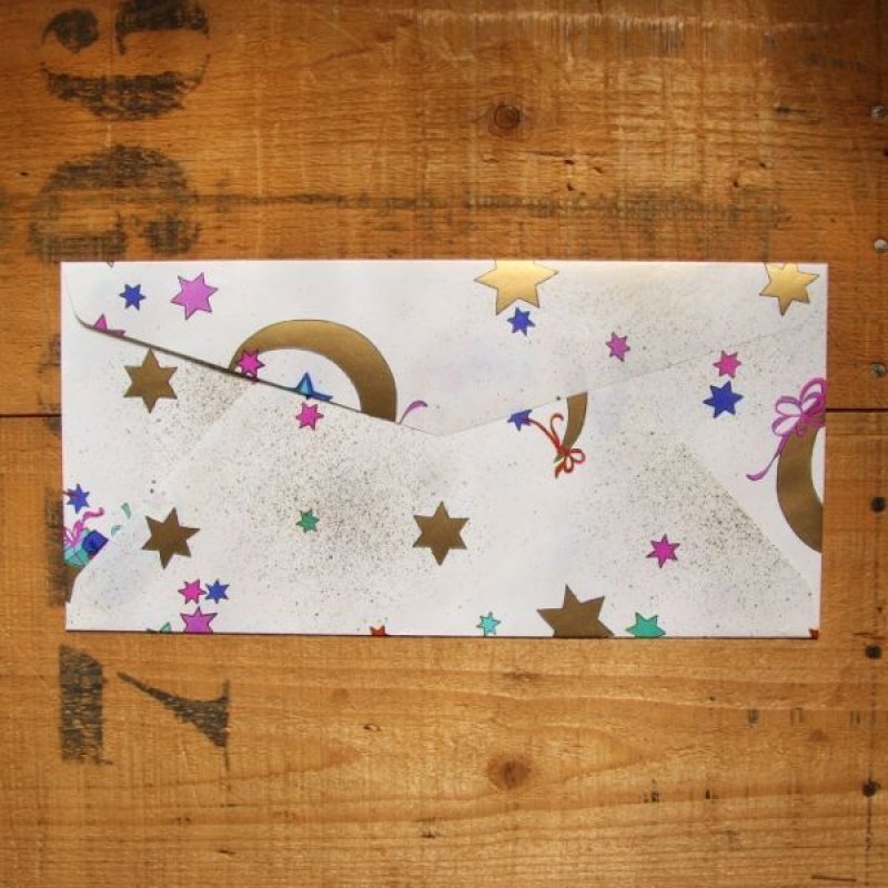 画像2: ドイツの包装紙封筒 星と月とプレゼント (2)