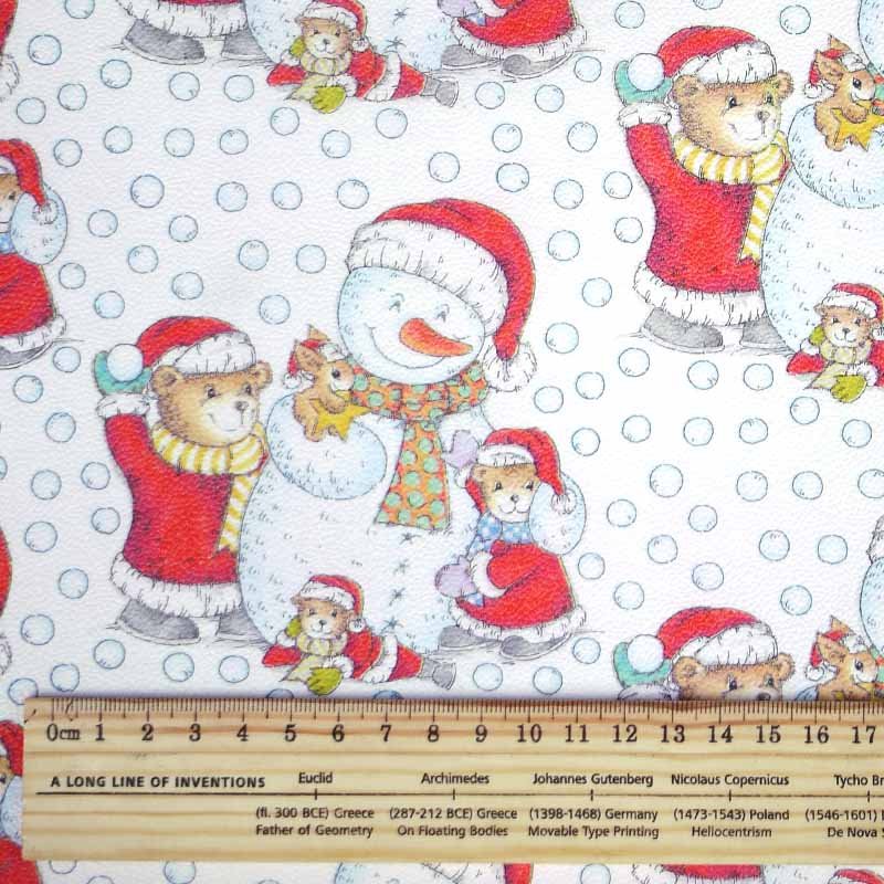 画像2: ドイツのシルキーペーパー テディベアと雪だるまサンタクロース (2)