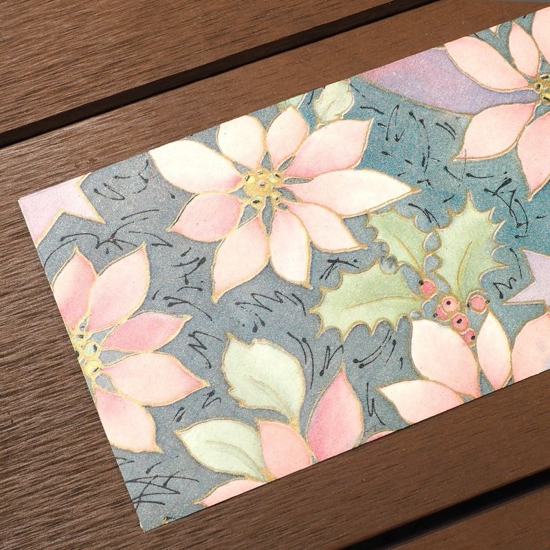 画像2: THE LETTERS ドイツの包装紙封筒 ポインセチアB (2)