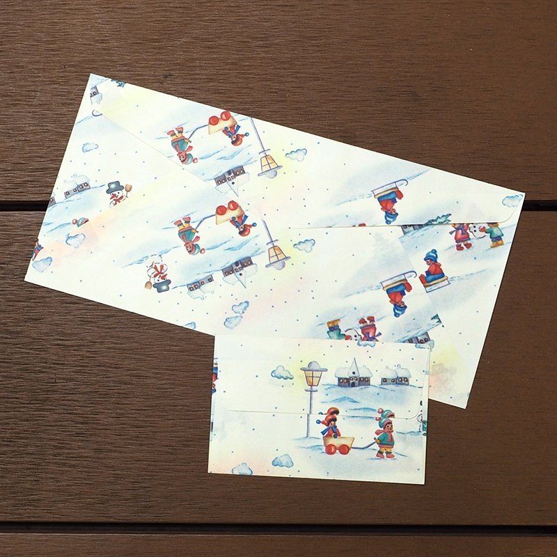 画像1: THE LETTERS ドイツの包装紙封筒 雪景色B (1)