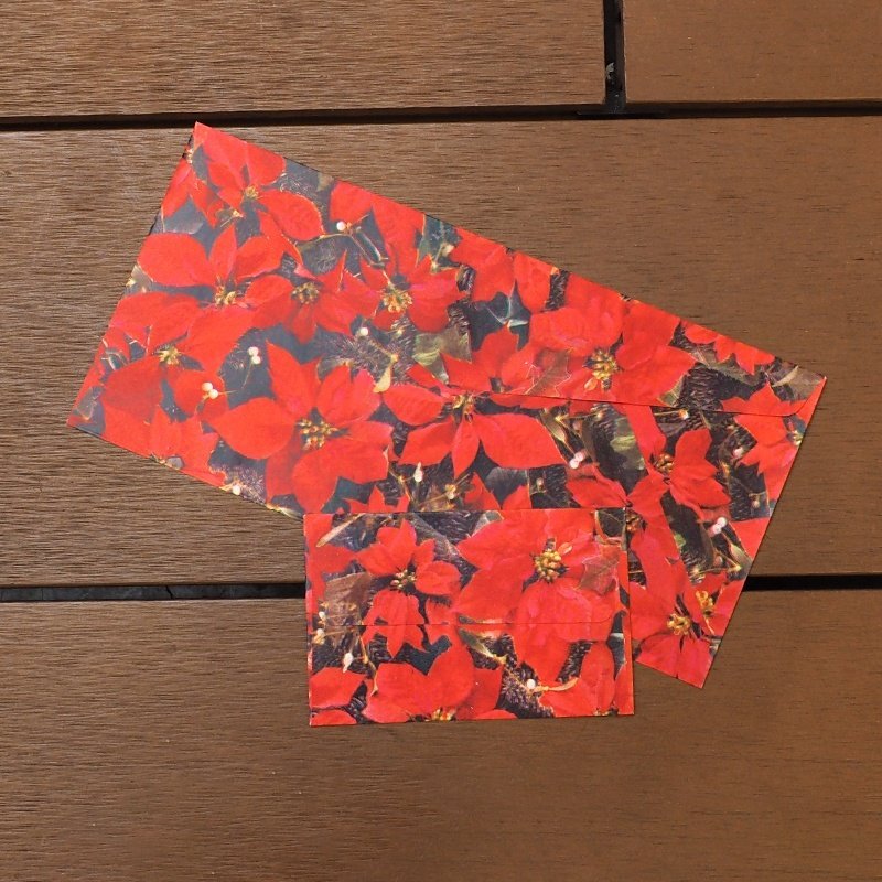 画像1: THE LETTERS ドイツの包装紙封筒 ポインセチア (1)