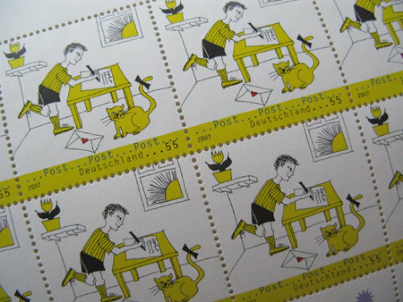 画像1: ★STEP1★ドイツの子供切手　手紙とネコ (1)