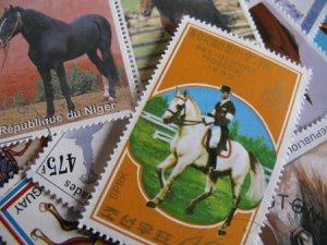 画像1: ★STEP1★世界の古切手シリーズ　馬　10枚セット