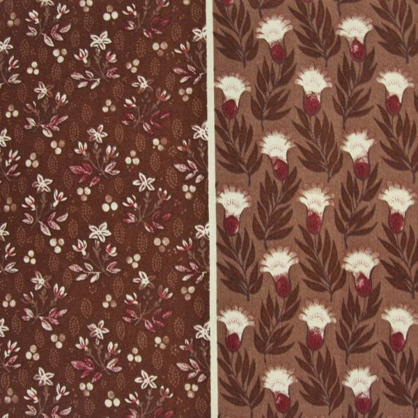 画像1: THE LETTERS ヨーロッパのリネン オランダ　Chintz fabric【Ducth Garden 】BROWN　140×50cm