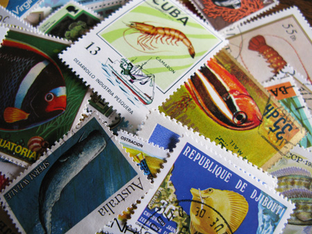 画像: ★STEP1★世界の古切手シリーズ　おさかな 10枚セット
